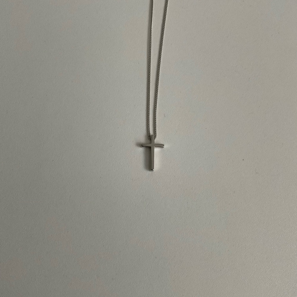 .925 Sterling Silver Cross Pendant Necklace for Little Girl